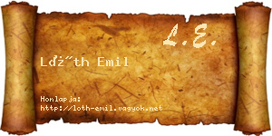Lóth Emil névjegykártya